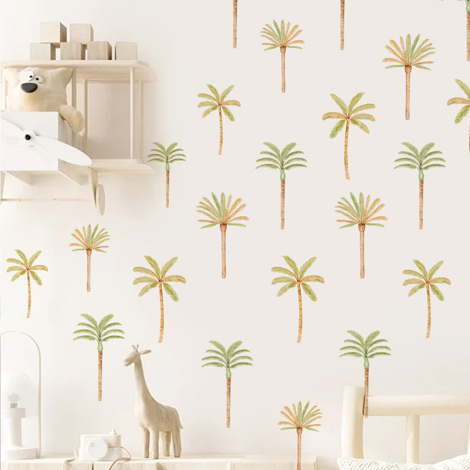 Baby Nursery Vinyl Wall Stickers - Boho Kokospalme Wandaufkleber für Kinder Baby
