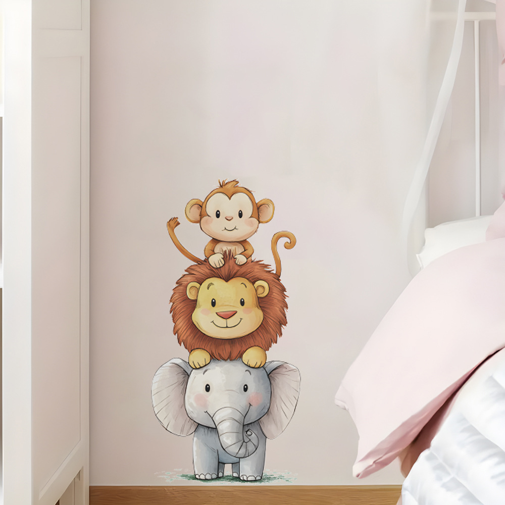 Baby Nursery Vinyl Wall Stickers - Niedliche Waldtier-Wandaufkleber für Zimmer Babyzimmerdekoration Kinderzimmer-Tapete