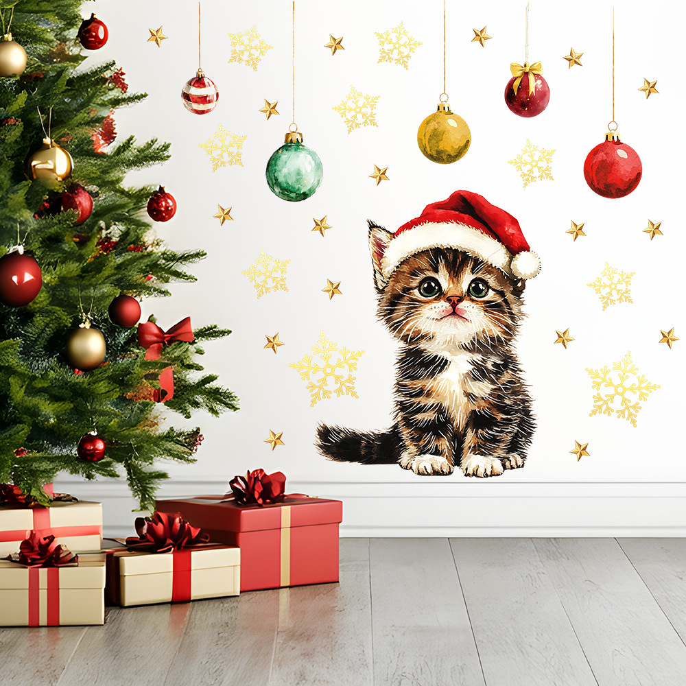 Baby Nursery Vinyl Wall Stickers - Niedliche Weihnachts-Wandaufkleber für Haustiere, abnehmbare Vinyl-Aufkleber