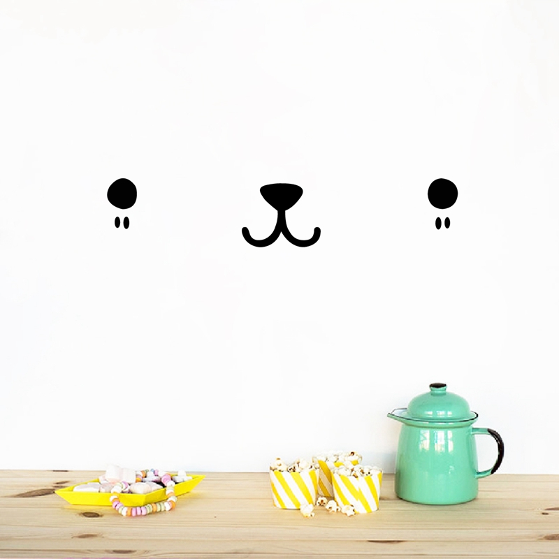 Baby Nursery Vinyl Wall Stickers - Nette Kawaii Gesicht Wand Kunst Aufkleber