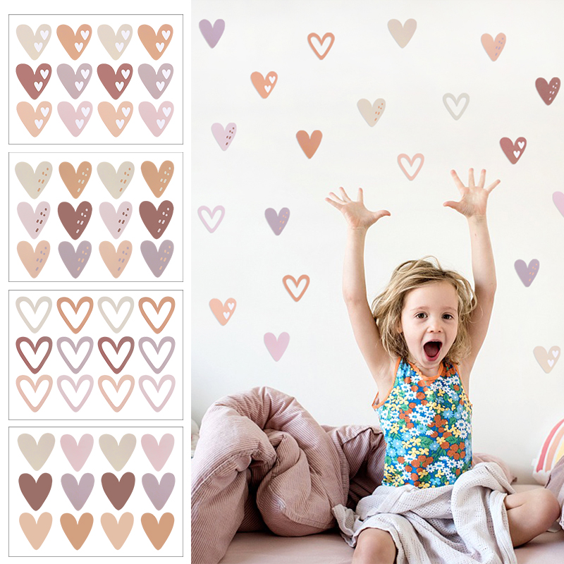 Baby Nursery Vinyl Wall Stickers - 2 stücke schöne Herzen ins Wanda