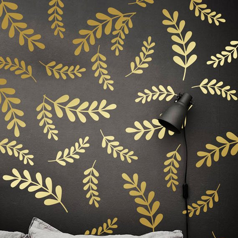 Baby Nursery Vinyl Wall Stickers - Botanisches Blatt Blumen Wandaufkleber Dschungel Wald