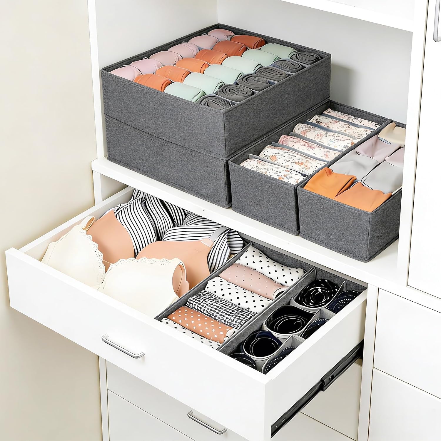 Baby Nursery Dresser - Garvee Home Platzsparendes 12er-Pack Unterwäsche-Schubladen-Organizer-Set –