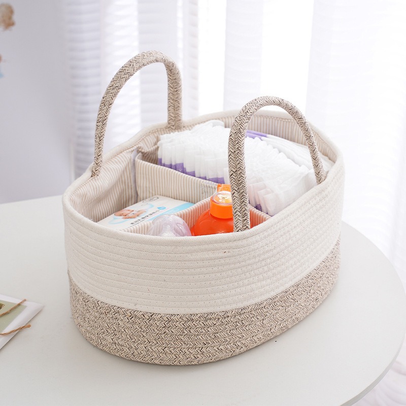 Diaper Caddy Organizer - Faltbare Windel Caddy Organisieren Baumwolle Seil