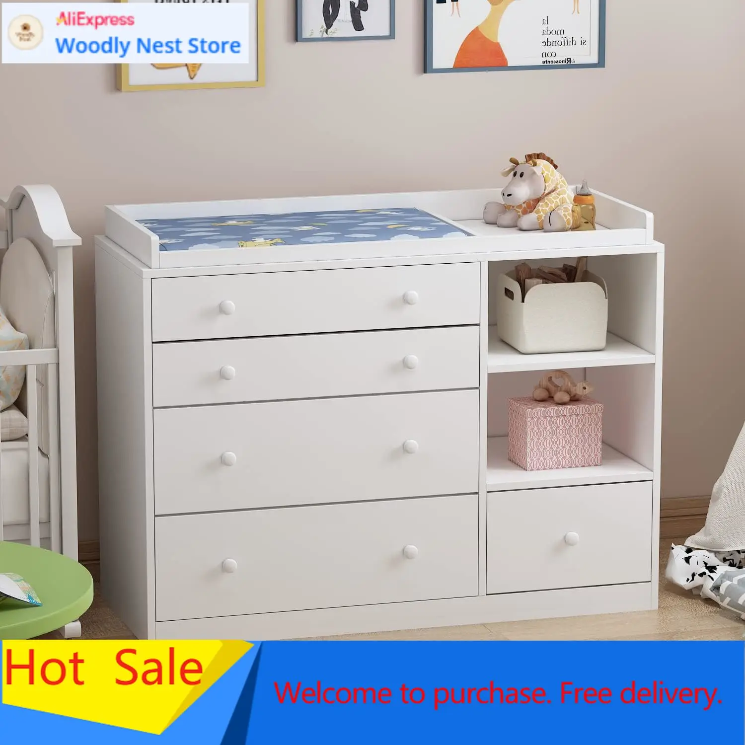 Kinderzimmer-Kommode, Weiße Sc – Baby Nursery Dresser Bewertung und Preis