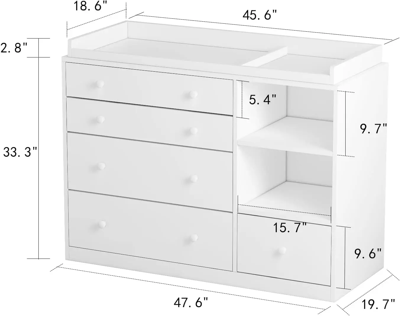 Kinderzimmer-Kommode, Weiße Sc – Baby Nursery Dresser Bewertung und Preis