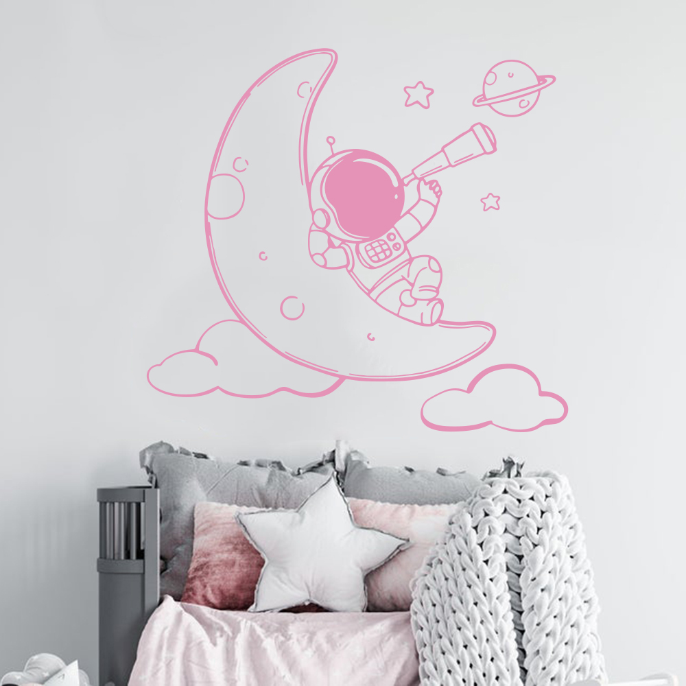 Cartoon Astronaut auf Die Mond – Baby Nursery Vinyl Wall Stickers Bewertung und Preis
