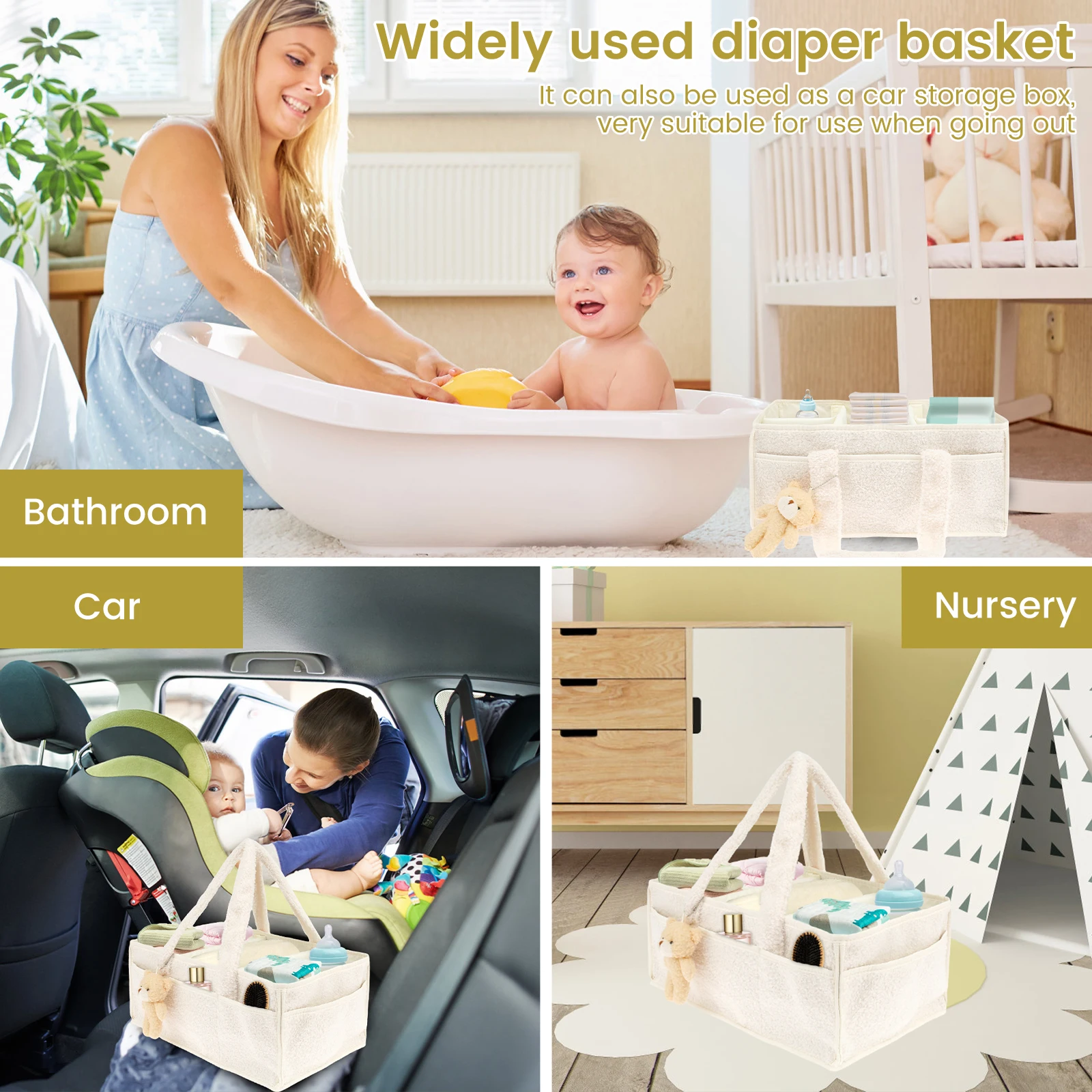 Wickeltasche für Babys, Plüsch – Diaper Caddy Organizer Bewertung und Preis