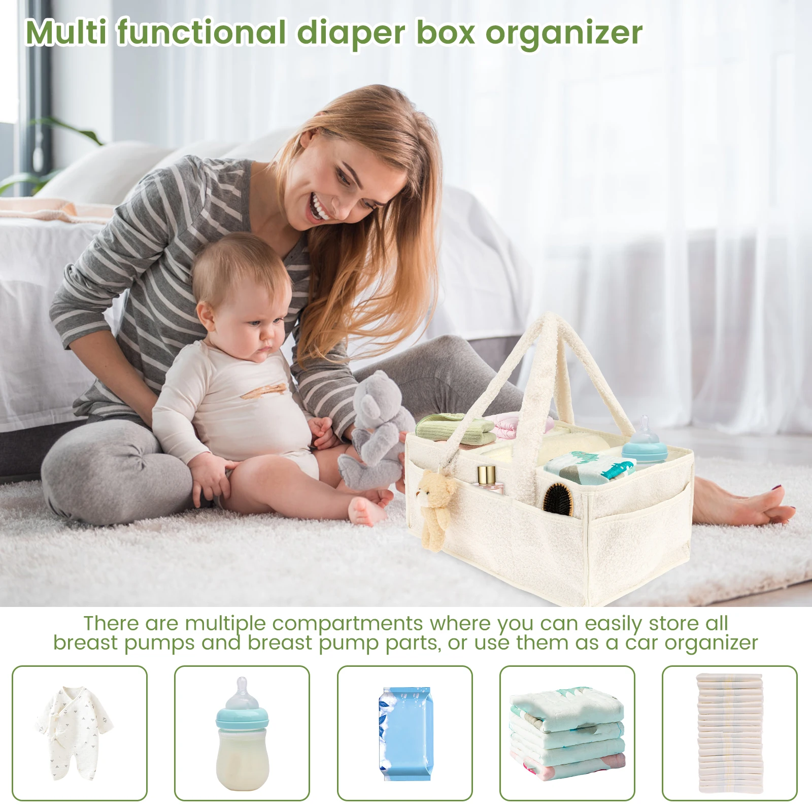 Wickeltasche für Babys, Plüsch – Diaper Caddy Organizer Bewertung und Preis