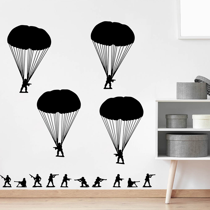 Armee Männer Soldaten Fallschi – Baby Nursery Vinyl Wall Stickers Bewertung und Preis