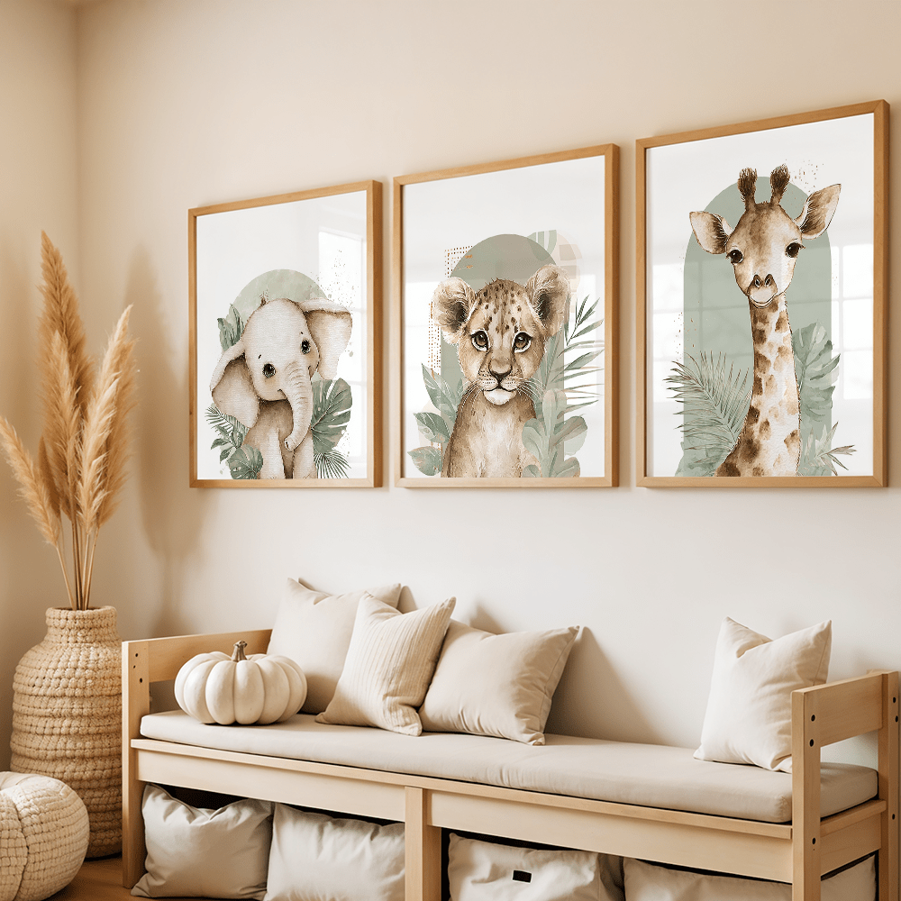 3-teiliges Set Retro Elefant,  – Baby Nursery Prints Bewertung und Preis