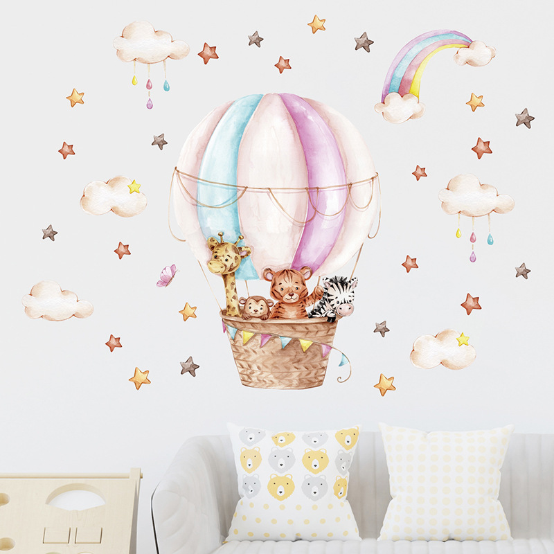 Aquarell Rosa Heißluftballon N – Baby Nursery Vinyl Wall Stickers Bewertung und Preis
