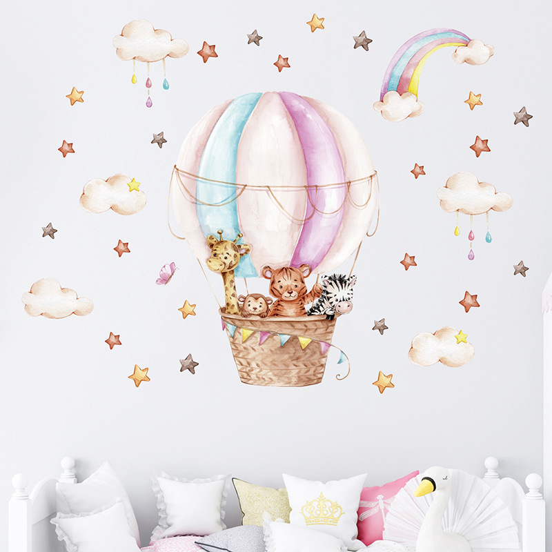 Aquarell Rosa Heißluftballon N – Baby Nursery Vinyl Wall Stickers Bewertung und Preis
