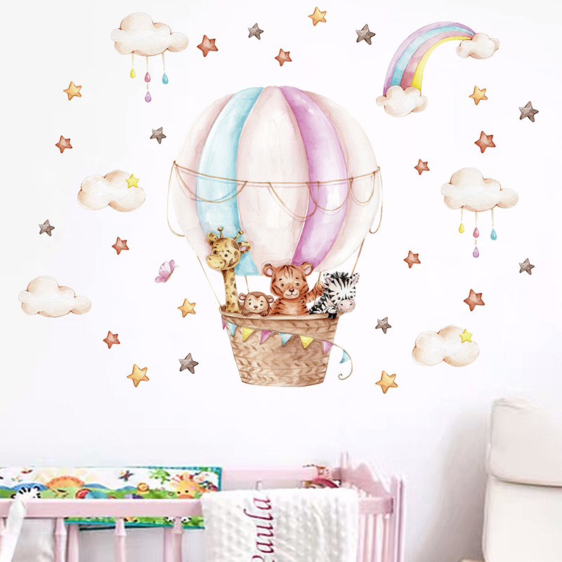 Aquarell Rosa Heißluftballon N – Baby Nursery Vinyl Wall Stickers Bewertung und Preis