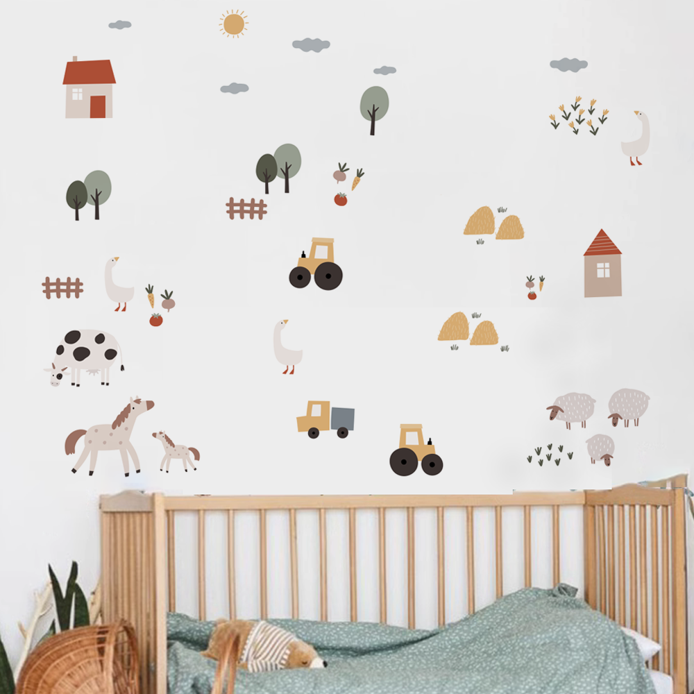 Boho Cartoon niedlichen Kühe B – Baby Nursery Vinyl Wall Stickers Bewertung und Preis