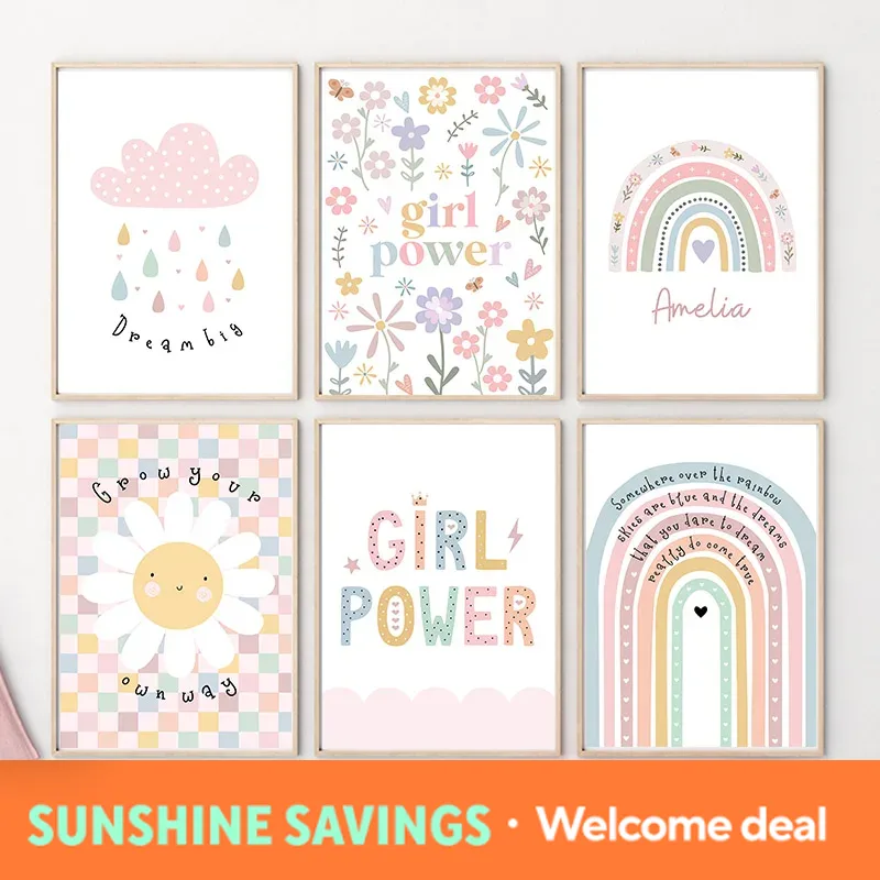 Sonnenblumen-Regenbogen-Wolken – Baby Nursery Prints Bewertung und Preis