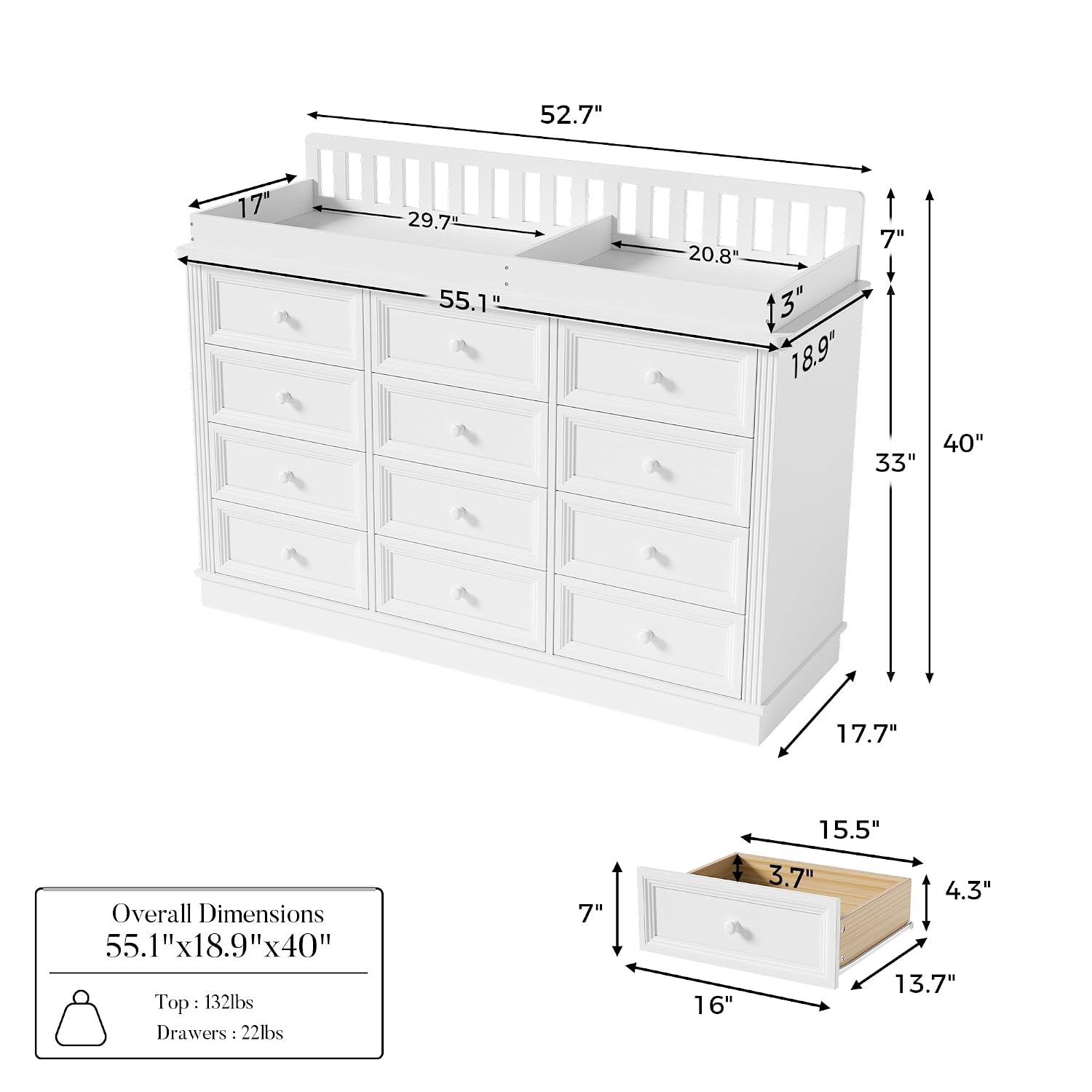 Baby-Wickelkommode, 100% Massi – Baby Nursery Dresser Bewertung und Preis