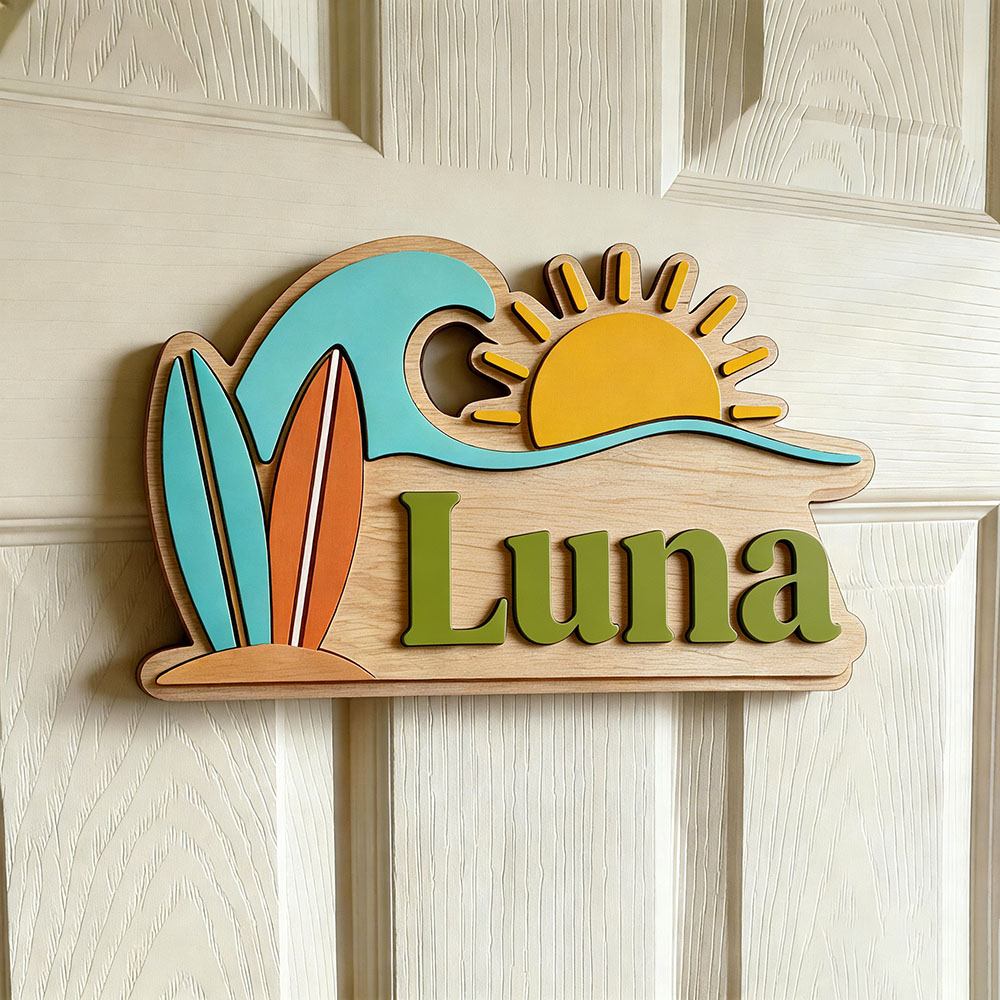 Personalisiertes Strandwellen- – Baby Nursery Letters Bewertung und Preis