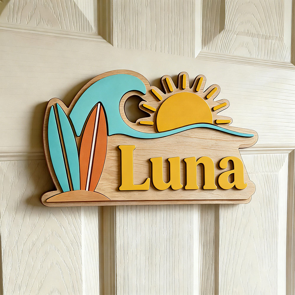 Personalisiertes Strandwellen- – Baby Nursery Letters Bewertung und Preis