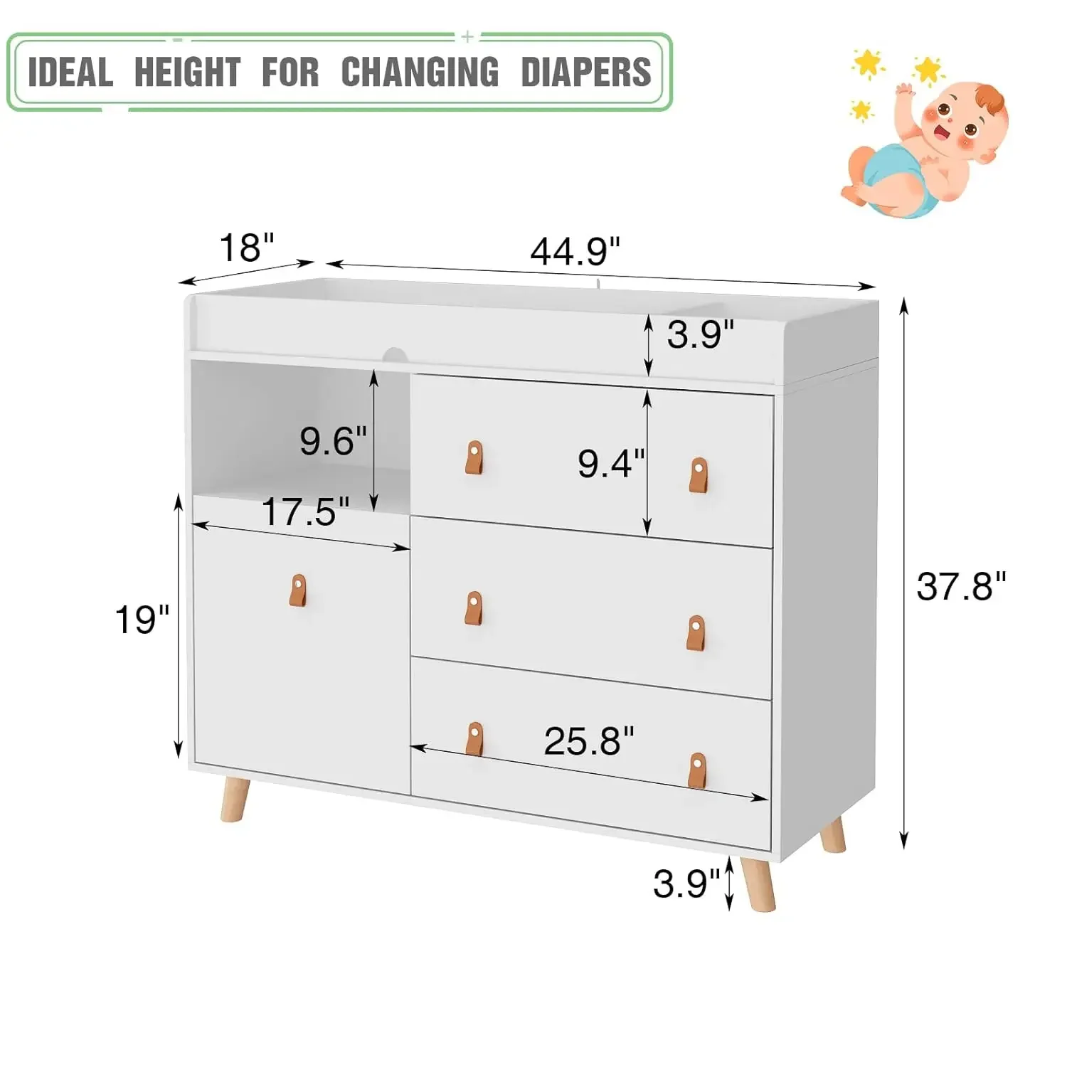 Baby-Kommode mit Wickelaufsatz – Baby Nursery Dresser Bewertung und Preis