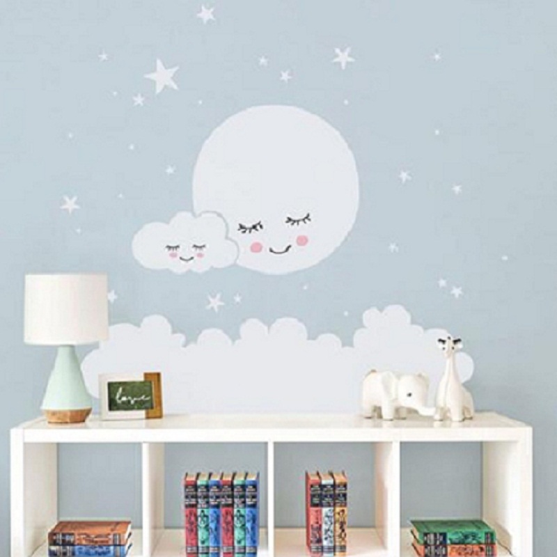 Schöne Mond Sterne Wandtattoo  – Baby Nursery Vinyl Wall Stickers Bewertung und Preis